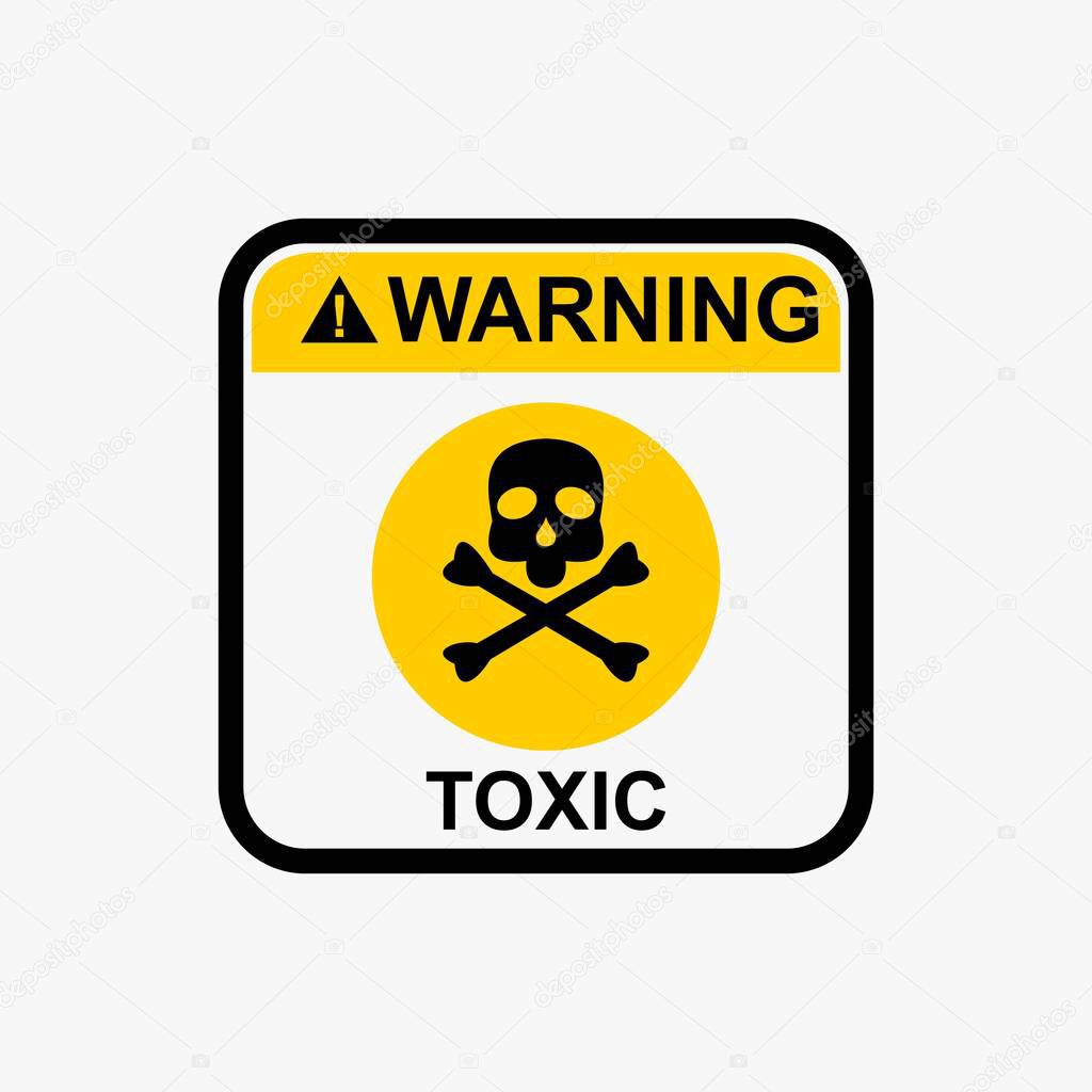 Toxic crossbones sign warning icon design vector