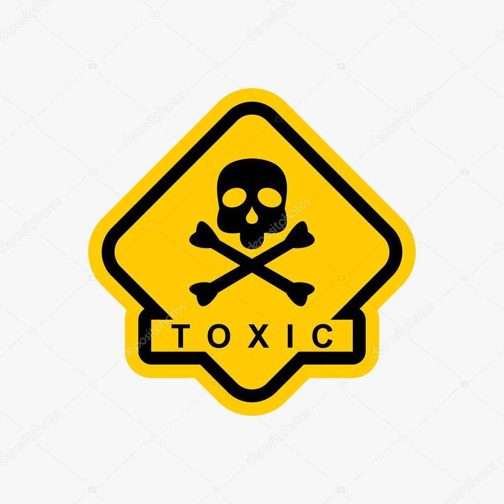 Toxic crossbones sign warning icon design vector