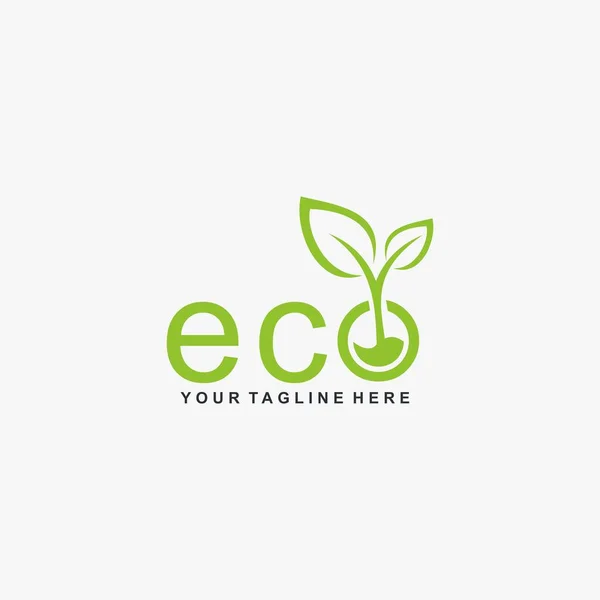 Letra Eco Logo Design Planta Abstracta Diseño Letras Signatura Ilustración — Vector de stock