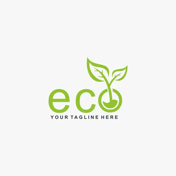 Lettre Eco Logo Design Plant Abstract Letter Design Illustration Feuille — Image vectorielle