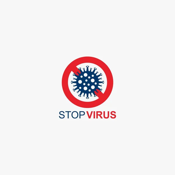 Arrêtez Vecteur Conception Illustration Virus Symbole Bactérien Abstrait Virus Dans — Image vectorielle