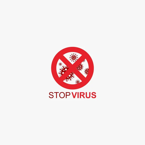 Arrêtez Vecteur Conception Illustration Virus Symbole Bactérien Abstrait Virus Dans — Image vectorielle