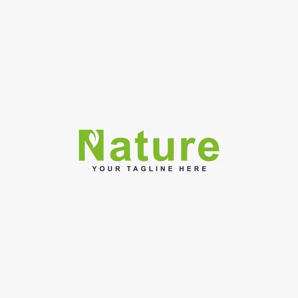 Naturtekst Logo Design Vektor Brev Naturlig Illustration Symbol Ikon Grøn – Stock-vektor