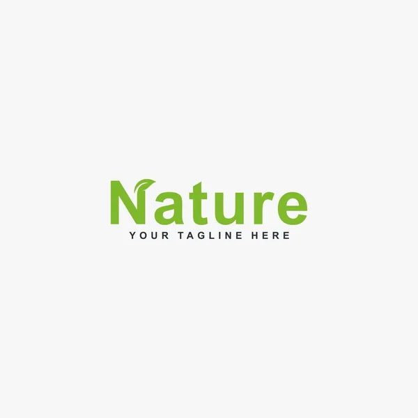 Naturtekst Logo Design Vektor Brev Naturlig Illustration Symbol Ikon Grøn – Stock-vektor