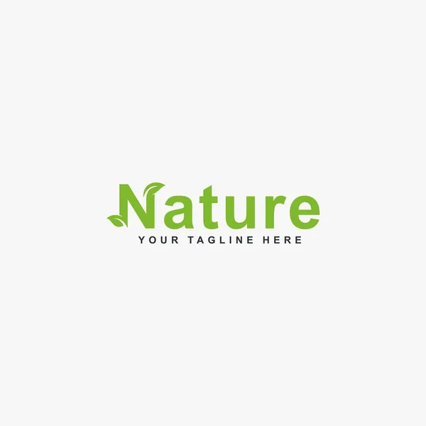 Naturtekst Logo Design Vektor Brev Naturlig Illustration Symbol Ikon Grøn – Stock-vektor