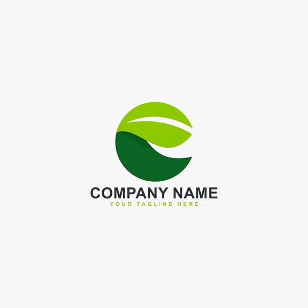 Green Leaf Logo Design Vector Letter Illustration Symbol Leaves Natural — Stock Vector