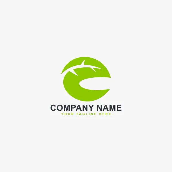 Vettore Progettazione Logo Foglia Verde Lettera Simbolo Illustrazione Lascia Icona — Vettoriale Stock