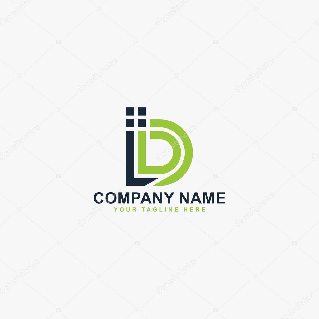 Real estate logo design. Letter DL house abstract symbol. Outline the home icon vector.