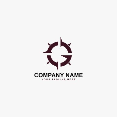 Pusula logo tasarım vektörü. Monogram G soyut işaret sembolü.