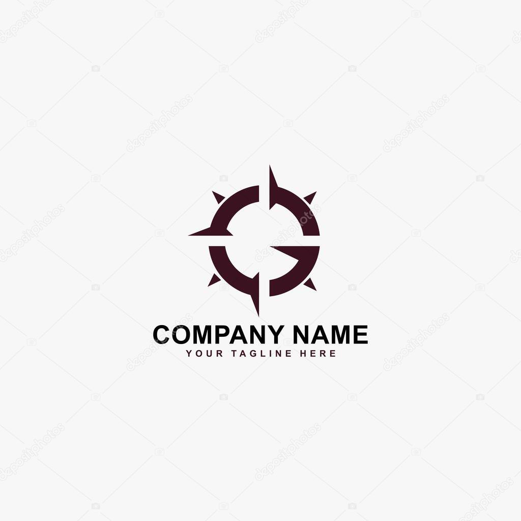 Compass logo design vector. Monogram G abstract sign symbol.