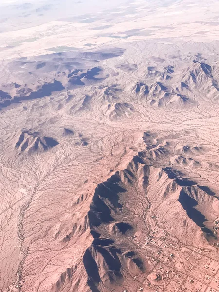 View from airplane on Earth surface. — Stock Photo, Image