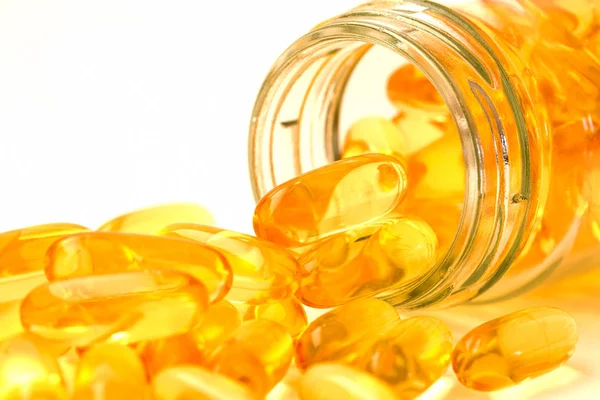Vitamina y suplemento, aceite de pescado — Foto de Stock