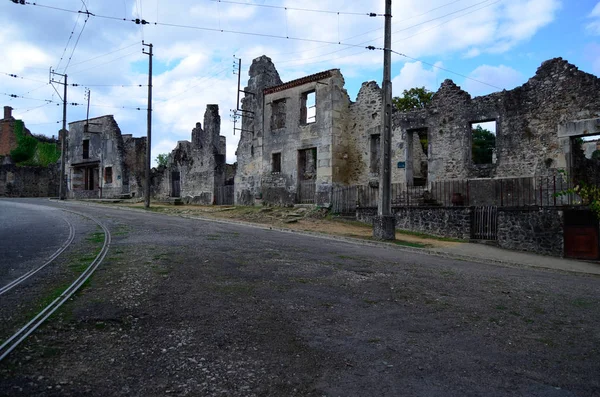 第二次世界大戦、フランスのオラドゥール ・ シュル ・ グラヌがあります、町の破壊 — ストック写真