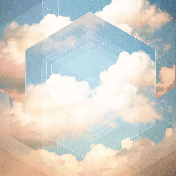 Wolken triangulatie achtergrond. Geometry ontwerp. Papier textuur — Stockfoto