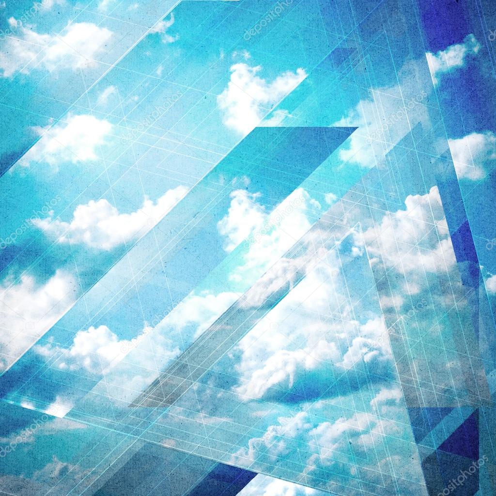 Clouds triangulation background. Geometry design. Paper textured