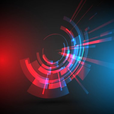 Techno geometrik vektör daire Modern bilimin arka plan