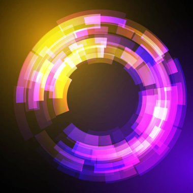 Techno geometrik vektör daire Modern bilimin arka plan
