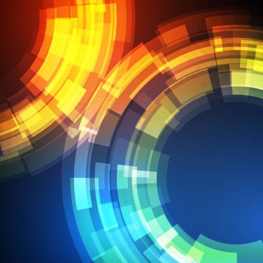 Techno geometrik vektör daire Modern bilimin arka plan