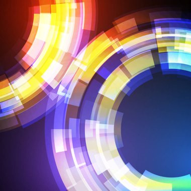 Techno geometrik vektör daire Modern bilimin arka plan