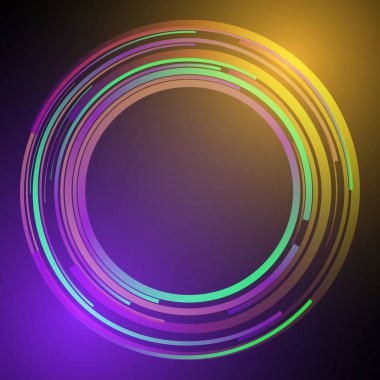 Techno geometrik vektör daire Modern bilimin arka plan