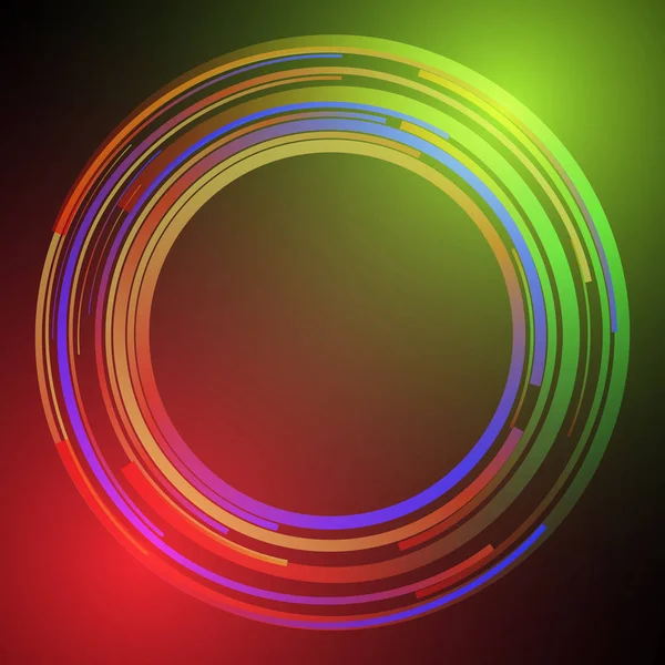 テクノ幾何学的ベクトル円近代科学の抽象的な背景 — ストックベクタ