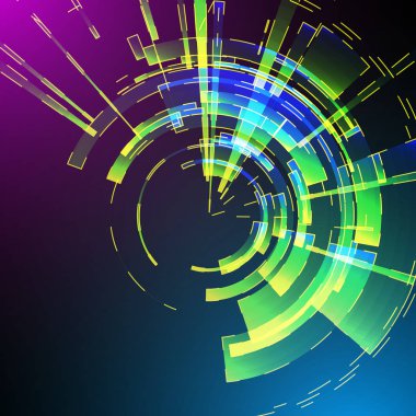 Techno geometrik vektör daire Modern bilimin arka plan