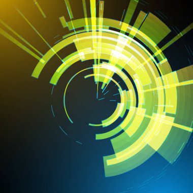 Techno geometrik vektör daire Modern bilimin arka plan