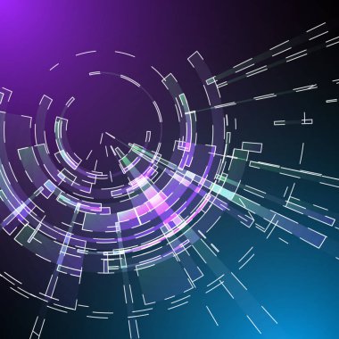 Techno geometrik vektör daire Modern bilimin arka plan