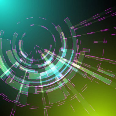Techno geometrik vektör daire Modern bilimin arka plan