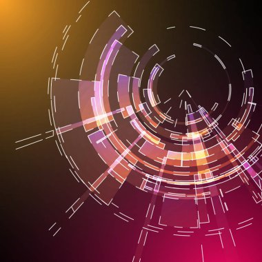 Techno geometrik vektör daire Modern bilimin arka plan