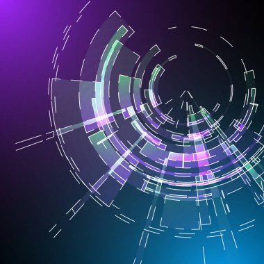 Techno geometrik vektör daire Modern bilimin arka plan