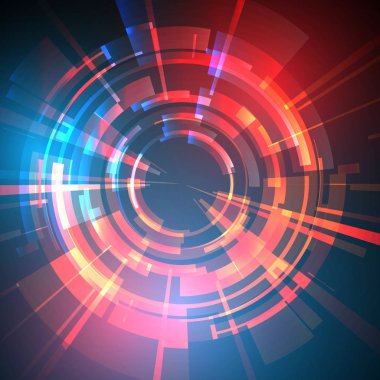 Techno geometrik vektör daire Modern bilimin arka plan