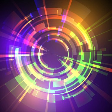 Techno geometrik vektör eğrisi Modern bilimin arka plan