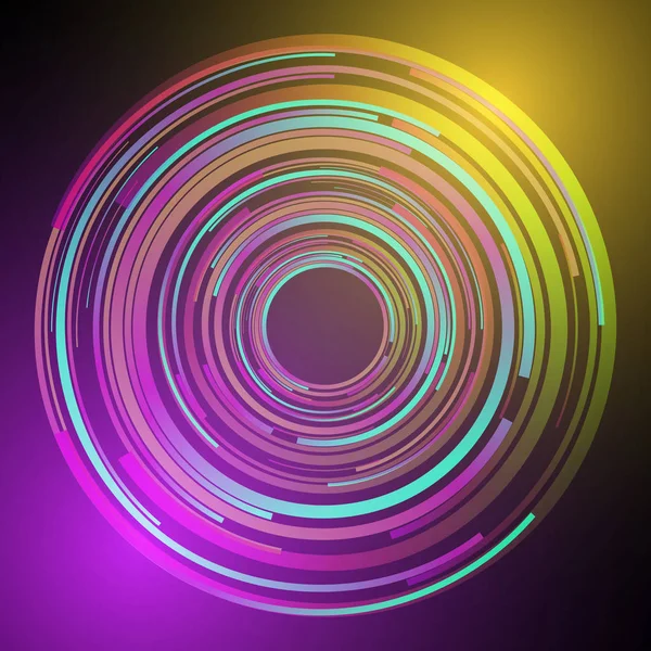 テクノ幾何学的ベクトル円近代科学の抽象的な背景 — ストックベクタ
