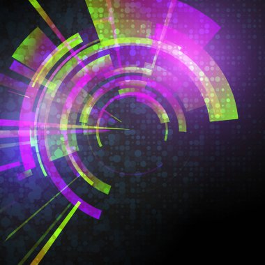 Techno geometrik vektör daire Modern bilimin arka plan