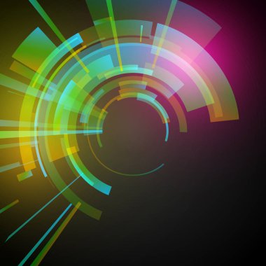 Techno geometrik vektör daire Modern bilimin arka plan
