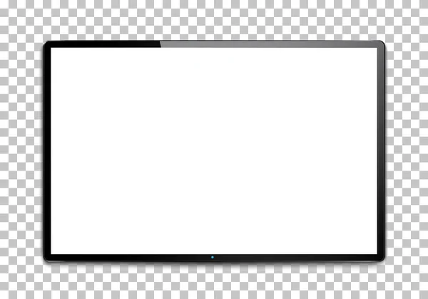 Fernseher, moderner, leerer Bildschirm LCD, LED, auf isoliertem Hintergrund, stilvolle Vektordarstellung EPS10 — Stockvektor