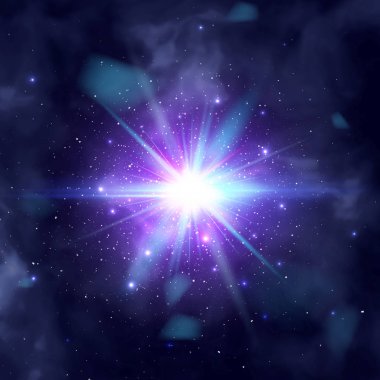 Mavi glitter parçacıklar arka plan etkisi. Bir patlama siyah bir arka plan ışığı efekti. Vektör çizimi 3d, gerçekçi vektörünün, Eps 10