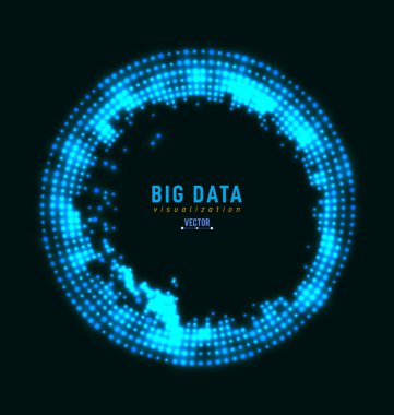 Soyut 3d büyük veri görselleştirme. Karışık grafik veri akışları. Infographics konu veri. Fütüristik sosyal ağ. Teknolojik vektör arka plan. Bir business Intelligence gösterimi