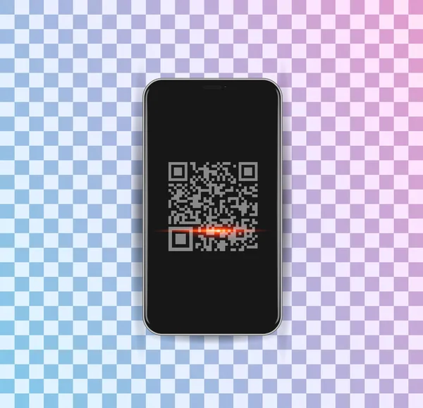 Scanning barcode with smartphone. — Stock Vector