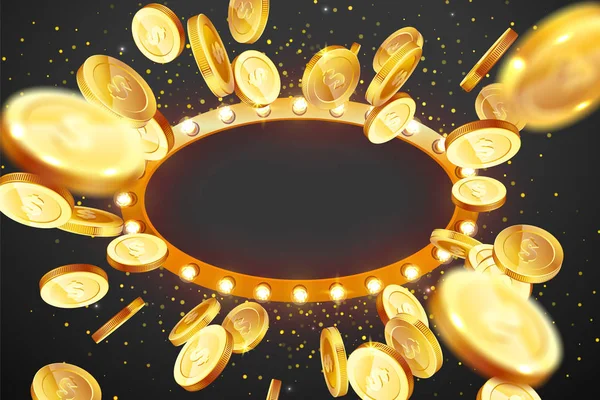 Ilustração vetorial da explosão de moedas de ouro — Vetor de Stock
