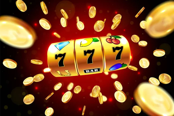 Automat Golden vyhraje jackpot. — Stockový vektor