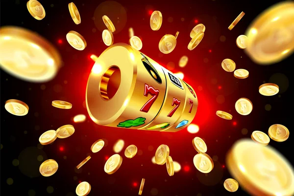 Mesin slot emas memenangkan jackpot . - Stok Vektor