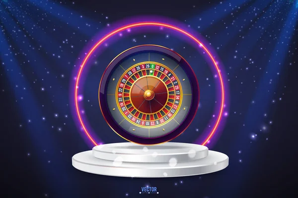 現実的なカジノのギャンブルルーレット — ストックベクタ