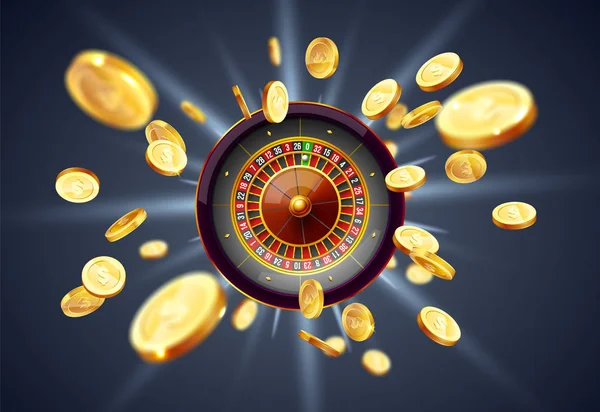Realistic casino gambling roulette — Stock Vector