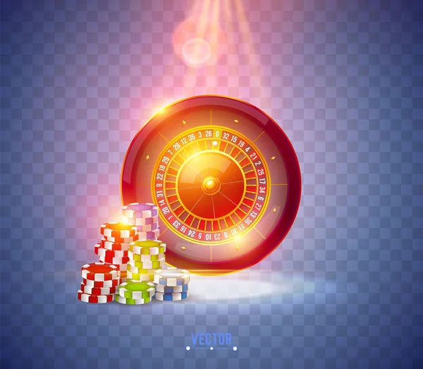 Ruleta realista del juego del casino — Vector de stock