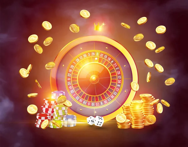 Realistiskt kasino spelande roulette Royaltyfria Stockvektorer