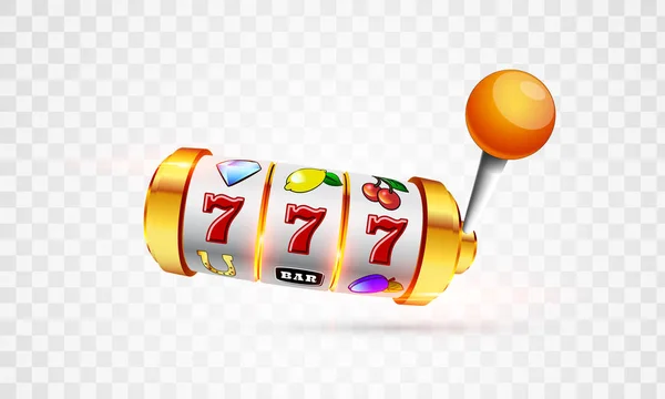 Lucky seven on slot machine. Vector. — Stock Vector