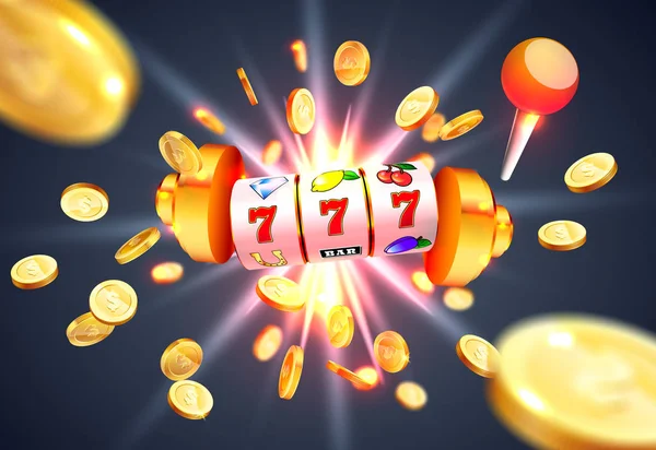 Golden slot machine gagne le jackpot . — Image vectorielle