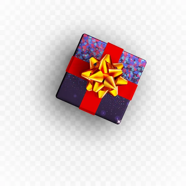 Dekorative florale Geschenkbox mit roter Schleife. — Stockvektor
